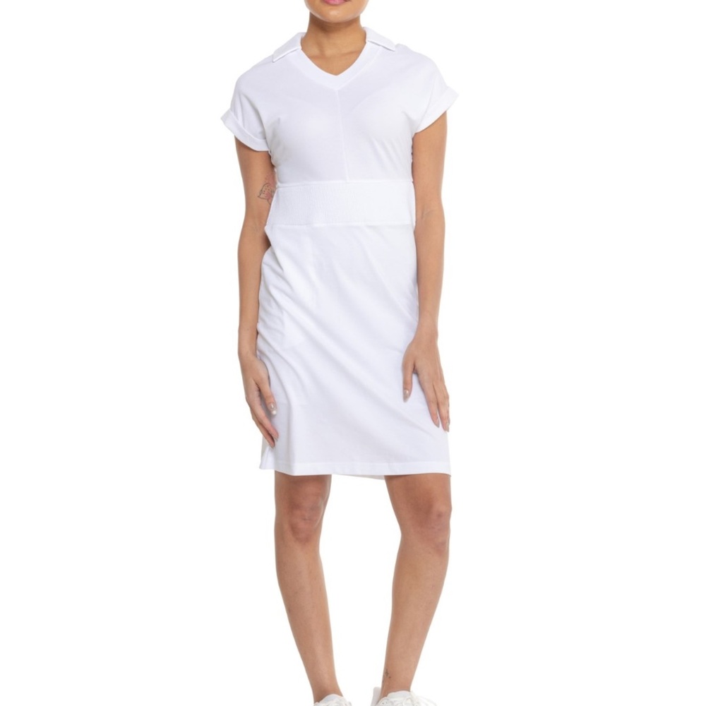 Bogner White Performance Cotton dress 6 NEW